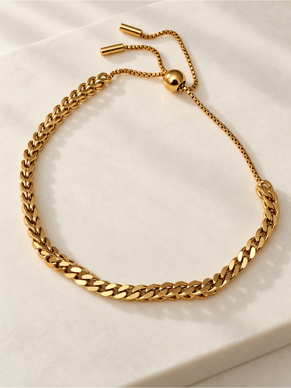 18k Gold Plated Adjustable Chain Bracelet - Women Jewelry